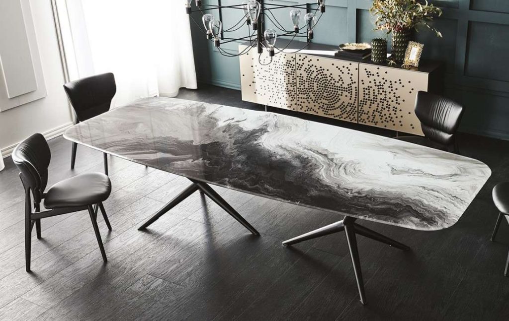 Atlantis table and Voyager sideboard by Cattelan Italia