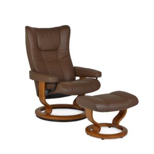 Wing Large Chair and Ottomam
