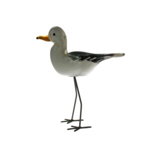 Large Glass Seagull with Metal Legs