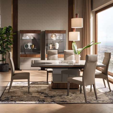 Bella Clara Dining Table, Chair, and curio cabinets by ALF Italia