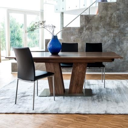 Skovby Pia Dining Chair with Skovby Lea dining table in walnut