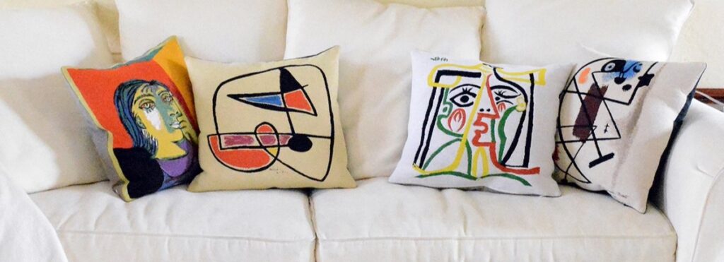 Jules Pansu Picasso art pillows assorted at Copenhagen