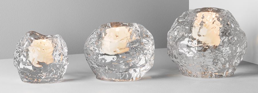 Kosta Boda snowball glass votives