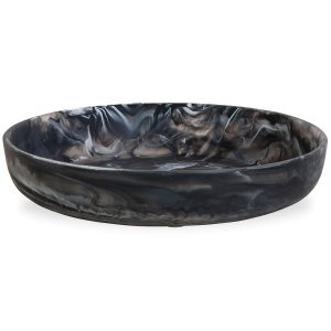 Black Swirl Round Bowl