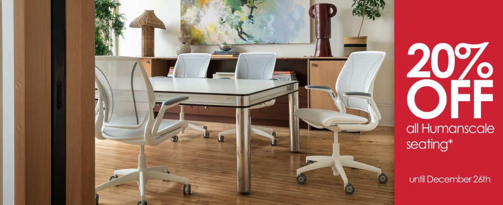20% OFF all Humanscale seating* until 12/26
