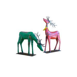Recycled Metal Deer Set of 2
