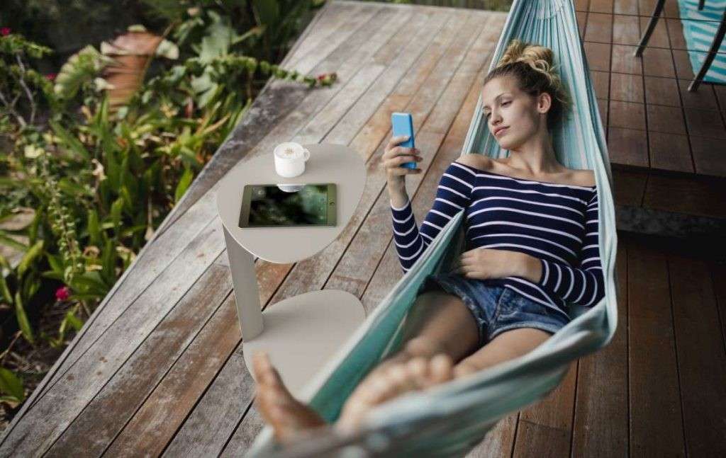 Outdoor Deck Hammock Side Table Modern Relaxation Space