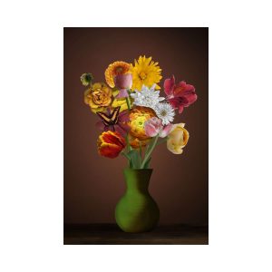 Bouquet with Green Vase Wall Art