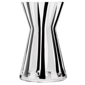 Stripe Vase Black and White 12.5