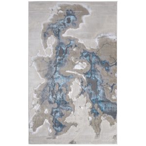 Jewel Rug Taupe & Blue