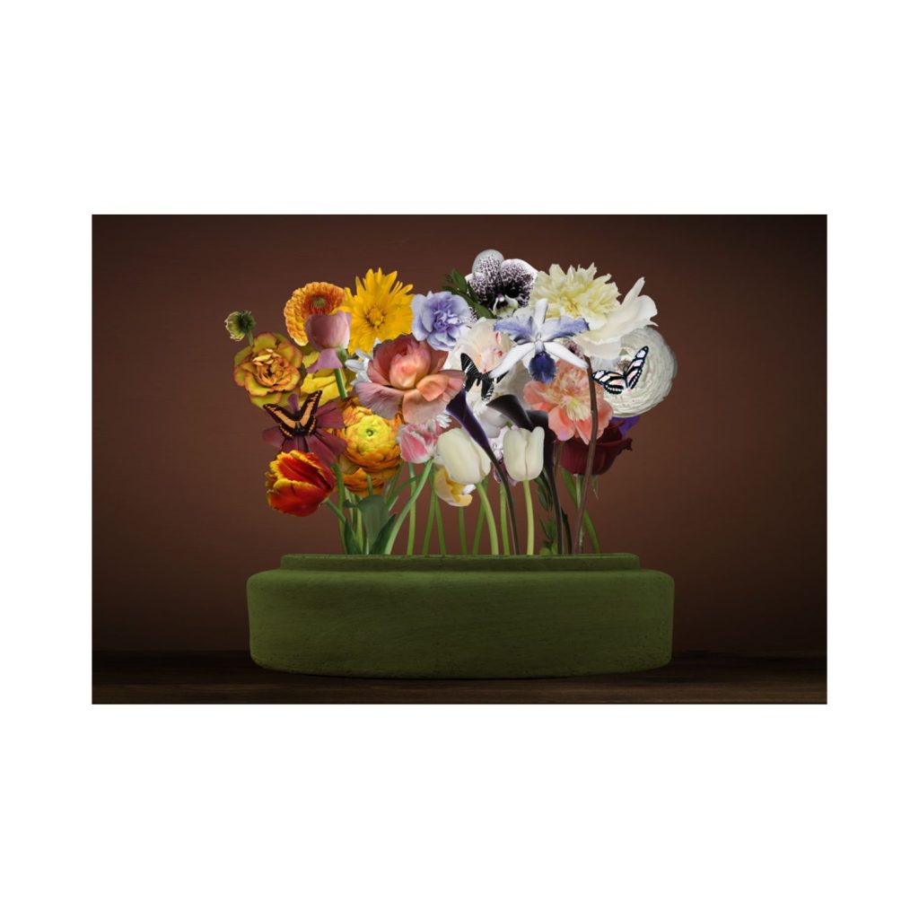Floral Arrangement Green Wall Art