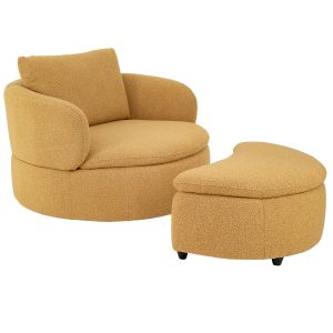 Willow Swivel Chair and Ottoman