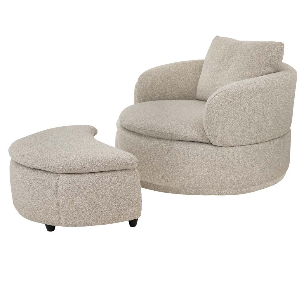 Willow Swivel Chair and Ottoman