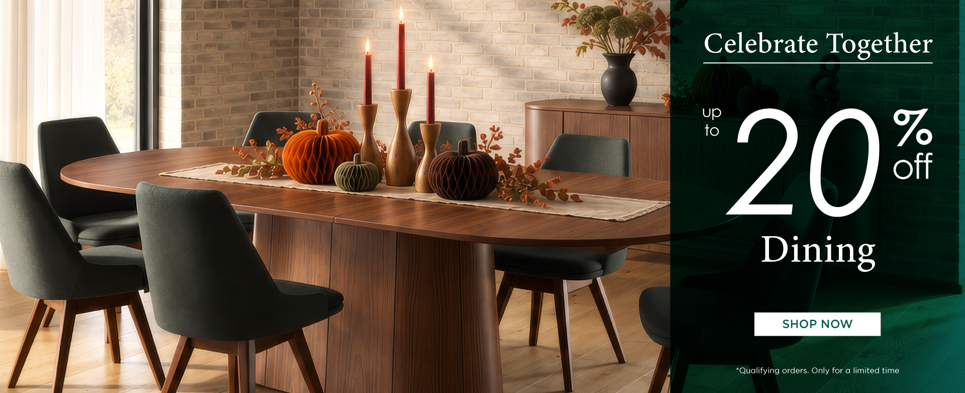 Dining Promotion - Celebrate up to 20% off on Dining. Ends Oct 25th.