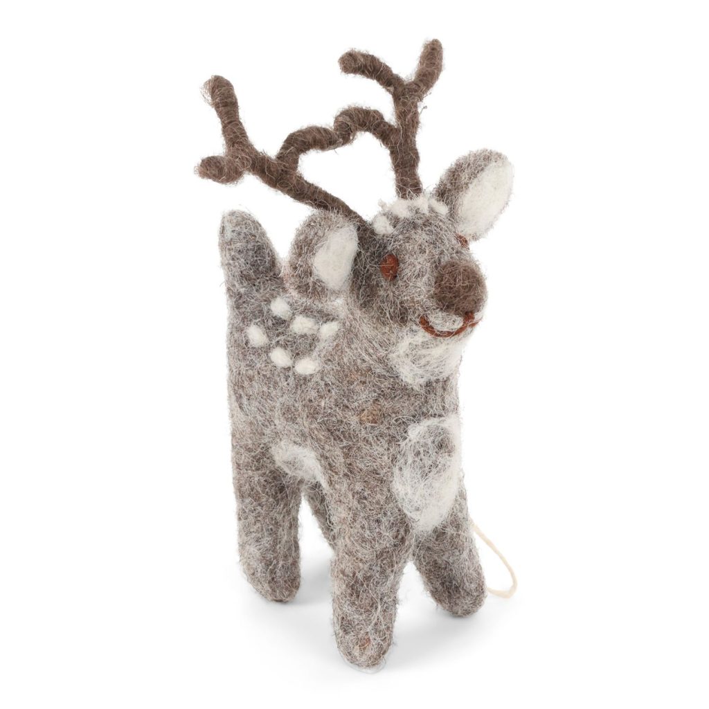 Cute Grey Deer Ornament