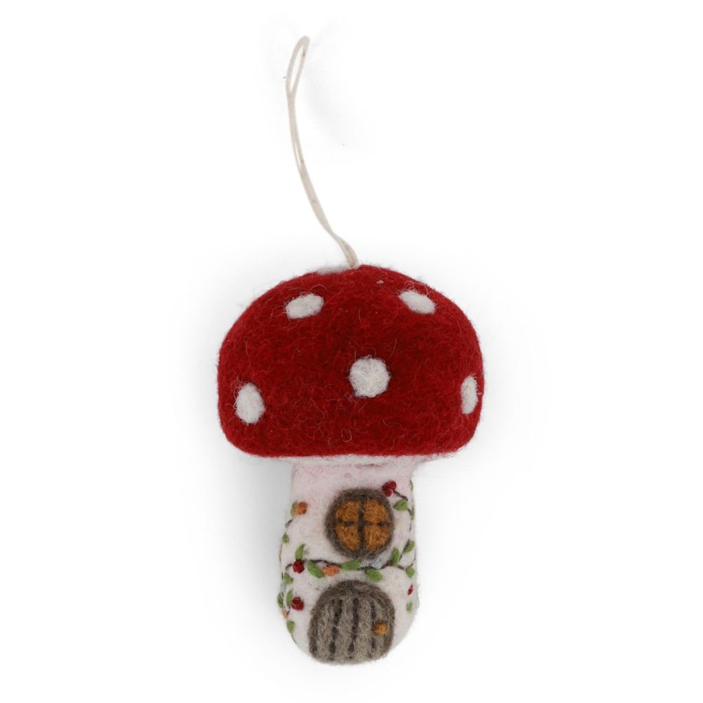 Mushroom House Ornament
