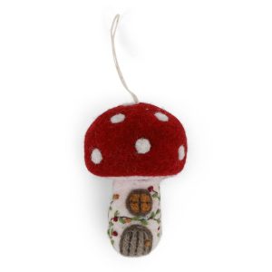 Mushroom House Ornament