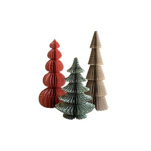 Paper Accordion Patterned Trees Set of 3